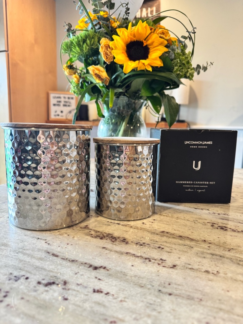 Uncommon James hammered canister set